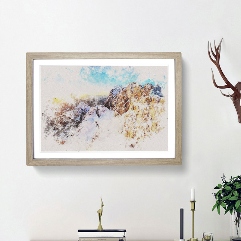 Hoher Dachstein Mountain in Austria - Framed Print, 33cm H x 45cm W x 2cm D, Oak Framed