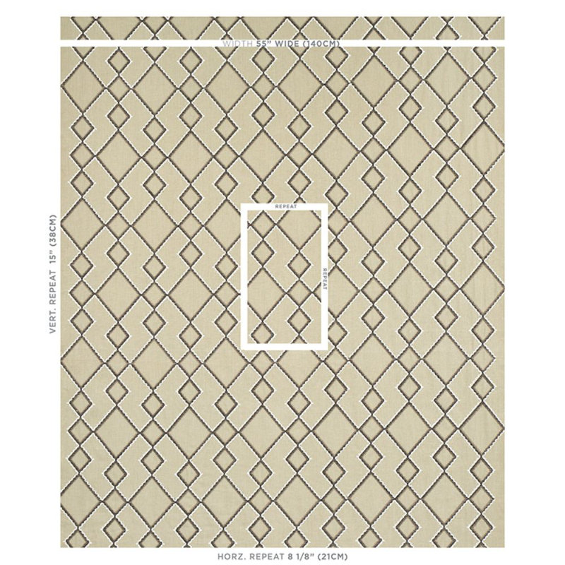 Tissu de broderie Branson, Taupe