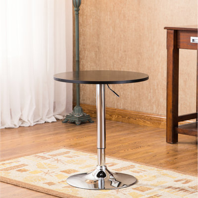 Black Adjustable Bar Table - Wood And Metal 24" Diameter Modern Desk Height Home & X Variation