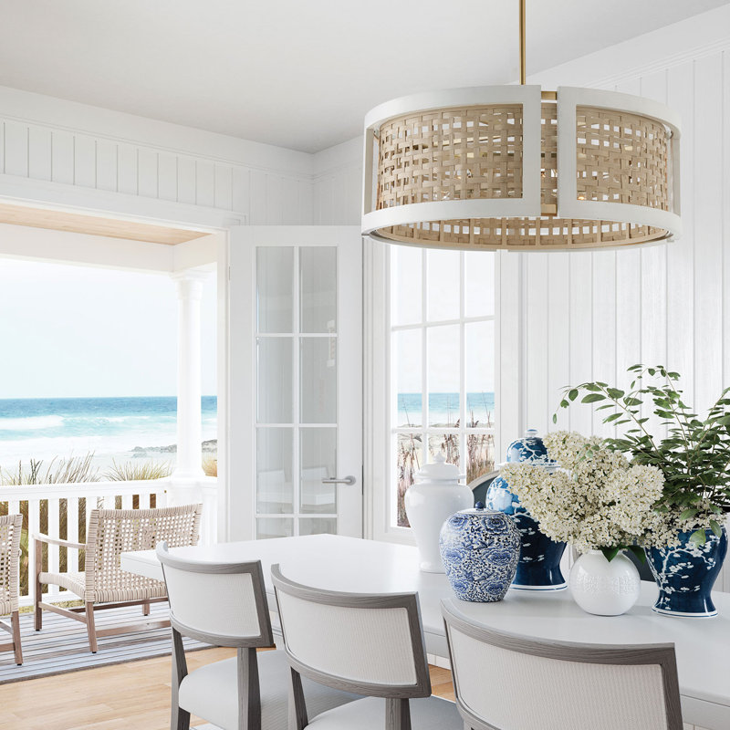 6 - Light Dimmable Drum Chandelier