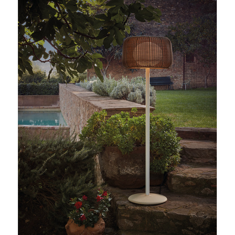 Lampe sur pied 64,96 po Fora, Blanc naturel, Beige clair