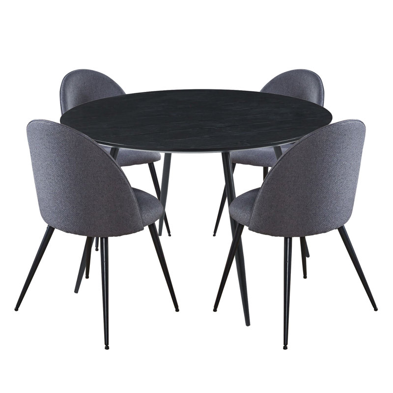 Mose 4 - Person Dining Set, Black