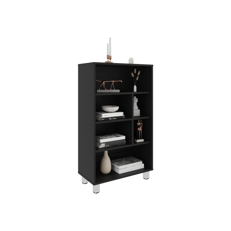 Bibliothèque de 40 po de hauteur avec quatre tablettes noires - Mobilier de bureau moderne et robuste