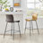 Upholstered Counter Stool with Metal Frame-831039379