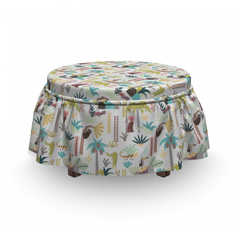 Housse pour repose-pieds tropic forest animaux