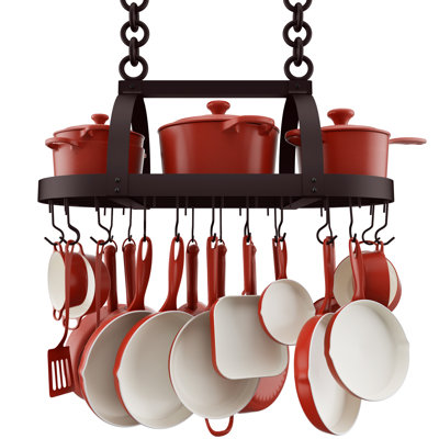 Support à casseroles suspendu pour cuisine avec crochets de 20 po Delauter