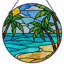Panneau de vitrail 12 "H Tropical Beach-958696838