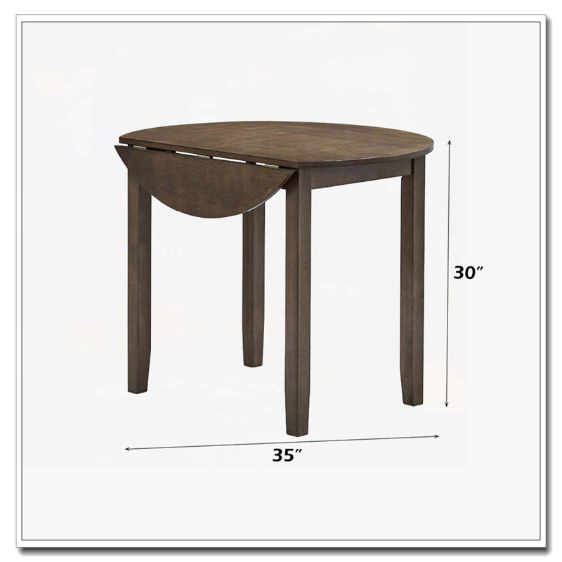 Round Dining Table with Drop Leaf