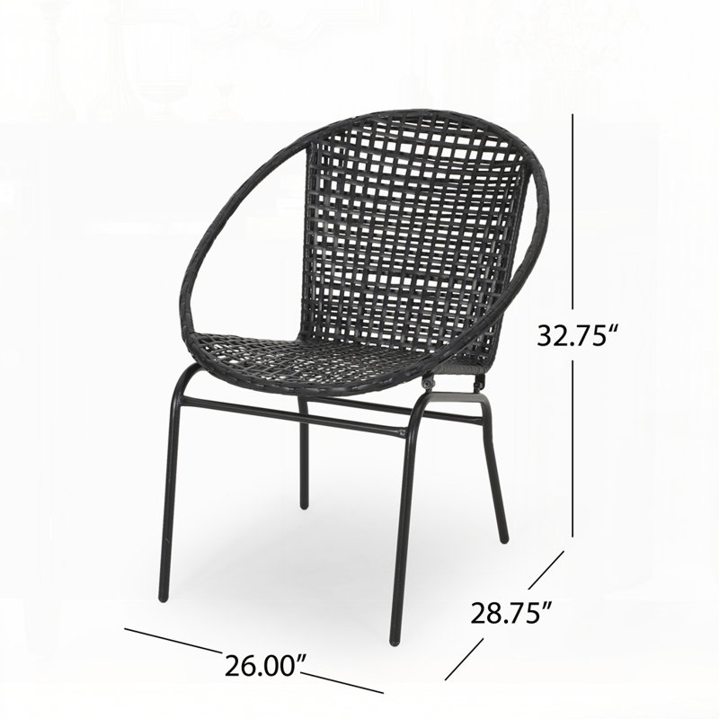 Outdoor Chair Set Of 2, Black