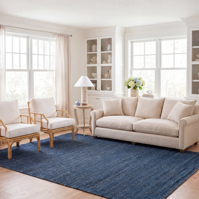 Natural Fiber Hand Woven Jute Solid Color Rug
