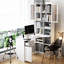 Bureau en L pour chambre à coucher - blanc, 21 pièces, plusieurs moniteurs, rangement pour ordinateur, tablette de bureau à domicile, classeur