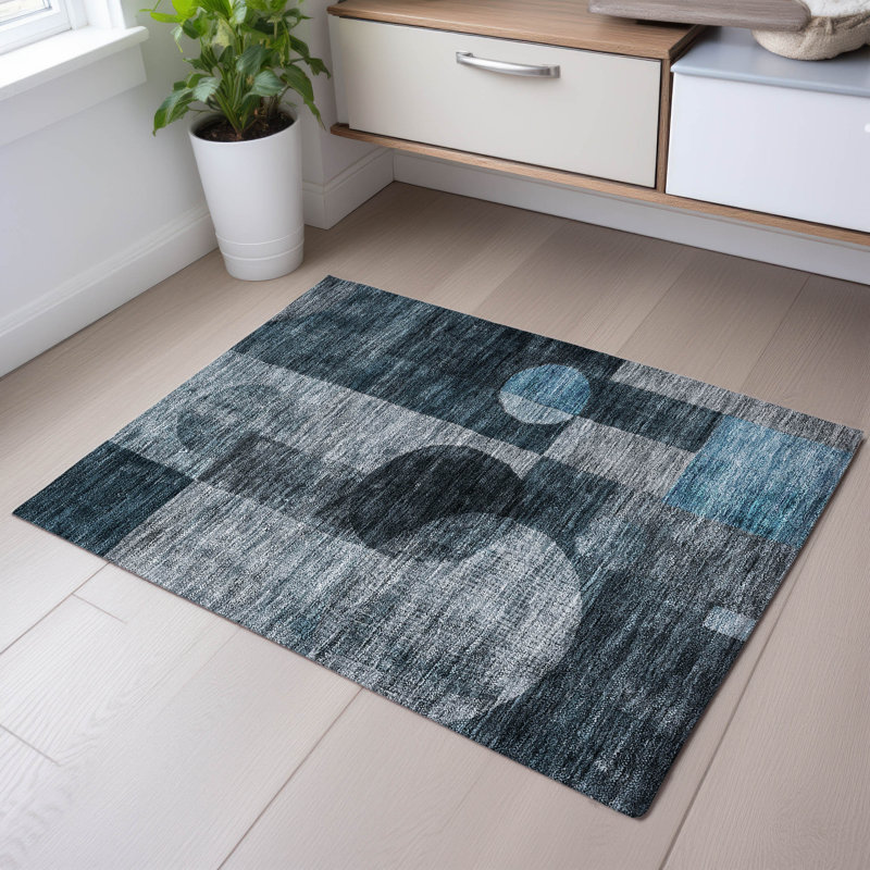 Premium Machine Washable Konopka AMF1114 Geometric Rug, Rectangle 1 pi 8 po x 2 pi 6 po