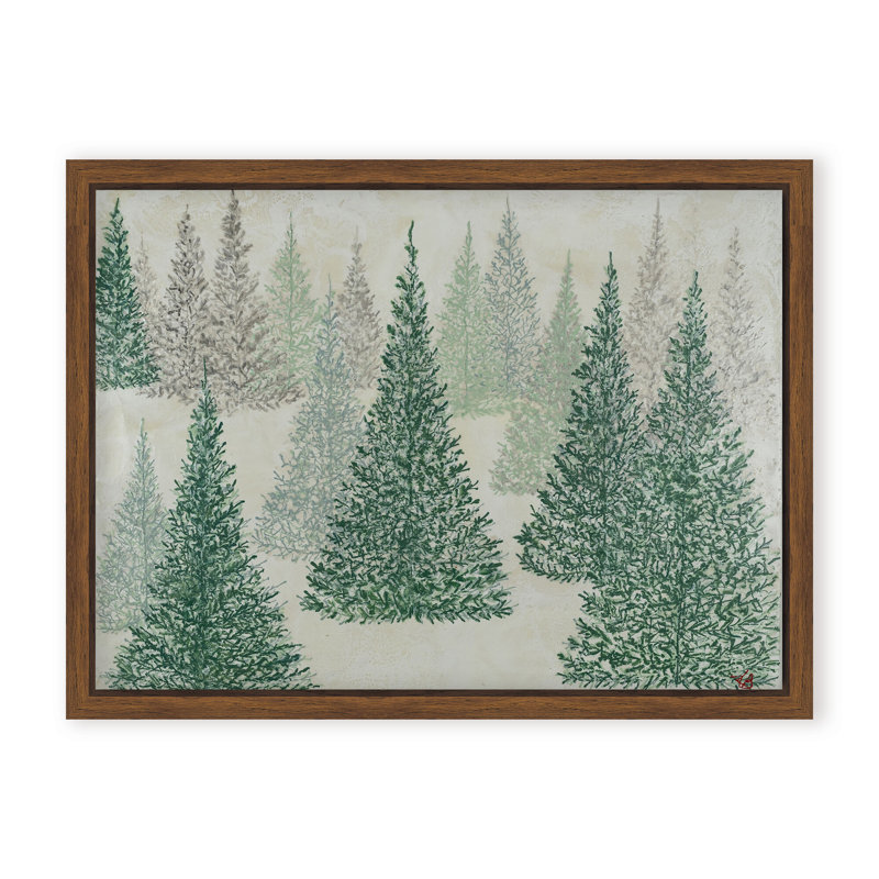 Nature Inspired "Ethereal Pines" Canvas Wall Art By Karen Biery, 16" H x 24" W x 1.125" D, Framed Print, Brown
