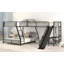 Lit superposé simple au-dessus de L en forme de L avec lit mezzanine simple, bureau intégré et glissade, noir