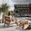 Mid-Century Modern Solid Hardwood Outdoor Club Chair with Weather-Resistant Cushions and Ergonomic Armrests