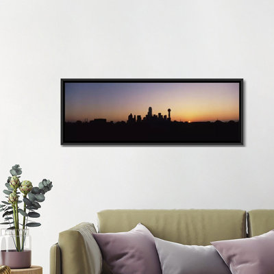 Horizon panoramique, reproduction de photo sur toile tendue, "panoramique du soleil de dallas, texas"