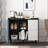 Black Sideboard Buffet Cabinet With Red Doors And 2 Drawers For Kitchen And Dining Room | Gift Idea
