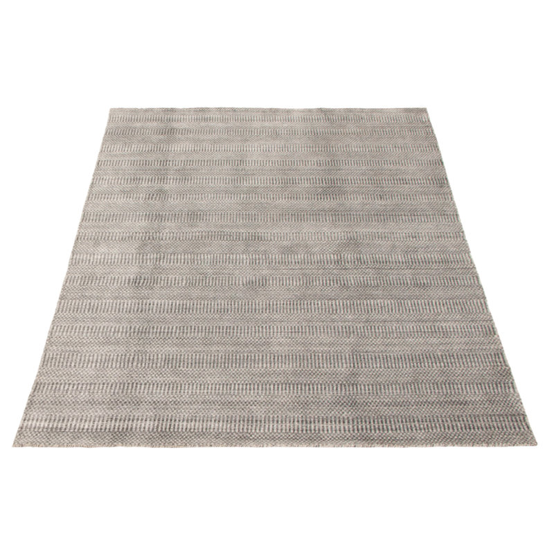 Tapis gris en laine tissé à la main SantaAna