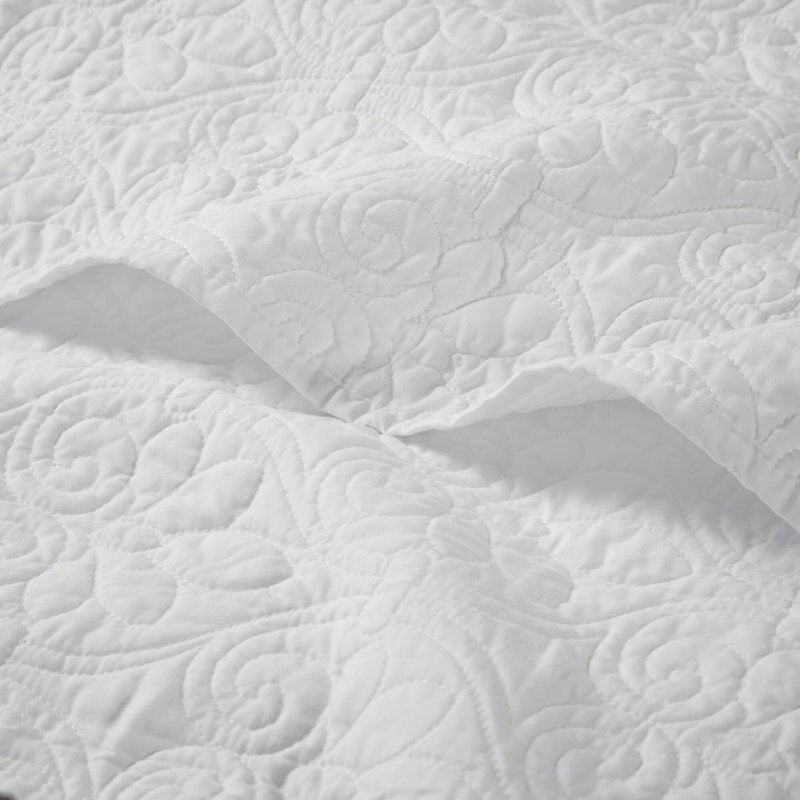 White Oversized Quilted Cotton Throw Blanket