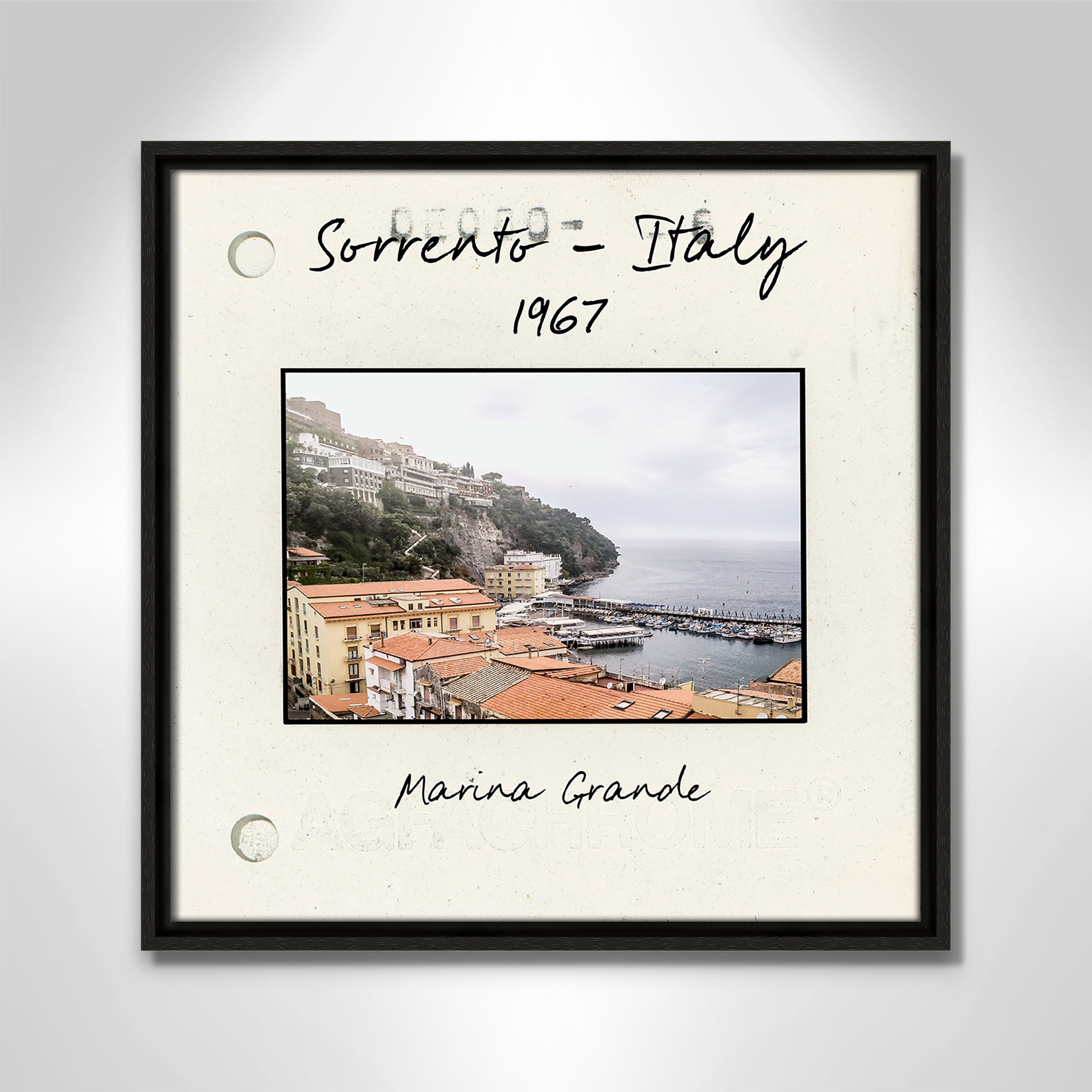 Sorrento Italy - Marina Grande Print by Susan Jill, 17.5" H x 17.5" W x 2" D, Espresso Floater Framed Canvas