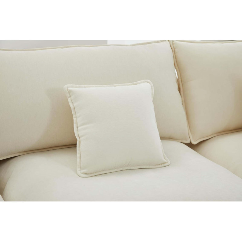 148-Inch 7-Piece Sofa Set, With A Center Console, Coffee Table And 6 Pillows, Suitable For Spacious Living Rooms And Meeting Rooms