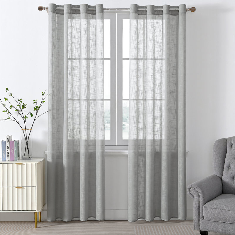 Paire de rideaux Draycott, Polyester gris, L 52 po x L 90 po