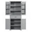 Armoire de rangement de salle de bain avec portes et tiroir, plusieurs espaces de rangement, tablette réglable-1036541310