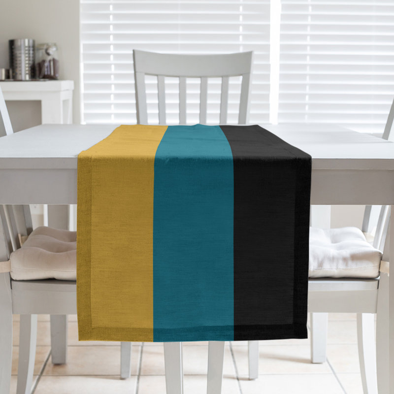 Cleveland Throwback Football Stripes Table Runner, 90" L x 16" W, Cotton Blend