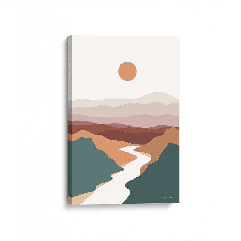 Impression de montagne minimaliste v2, 18" H x 12" W x 1.25" D, Wrapped Canvas