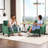 Set of 2 Mid Small Space Century Linen Curved Arm Accent Chairs-112232047