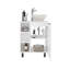 Meuble-lavabo de salle de bain flottant Allegra, portes doubles et tablette de rangement-120676333