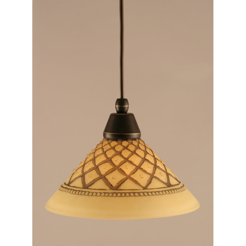 Mini-luminaire suspendu à cordon avec verre, H 7 po x l 10 po, Chrome