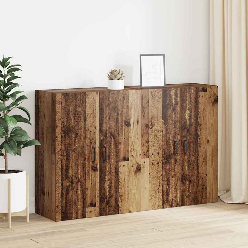 Wall Mounted Cabinets Storage Cabinet Cupboard Display Cabinet, Old Wood