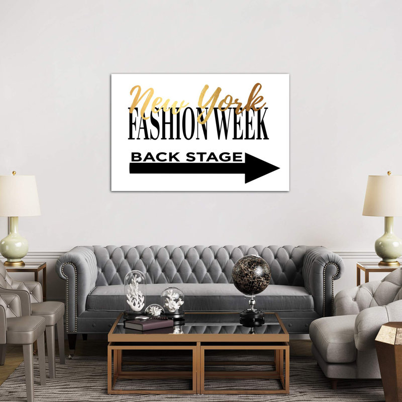 Fashion Week NY Gold by Amanda Greenwood - Wrapped Canvas Print, 101.6 cm H x 66.04 cm W x 3.175 cm D