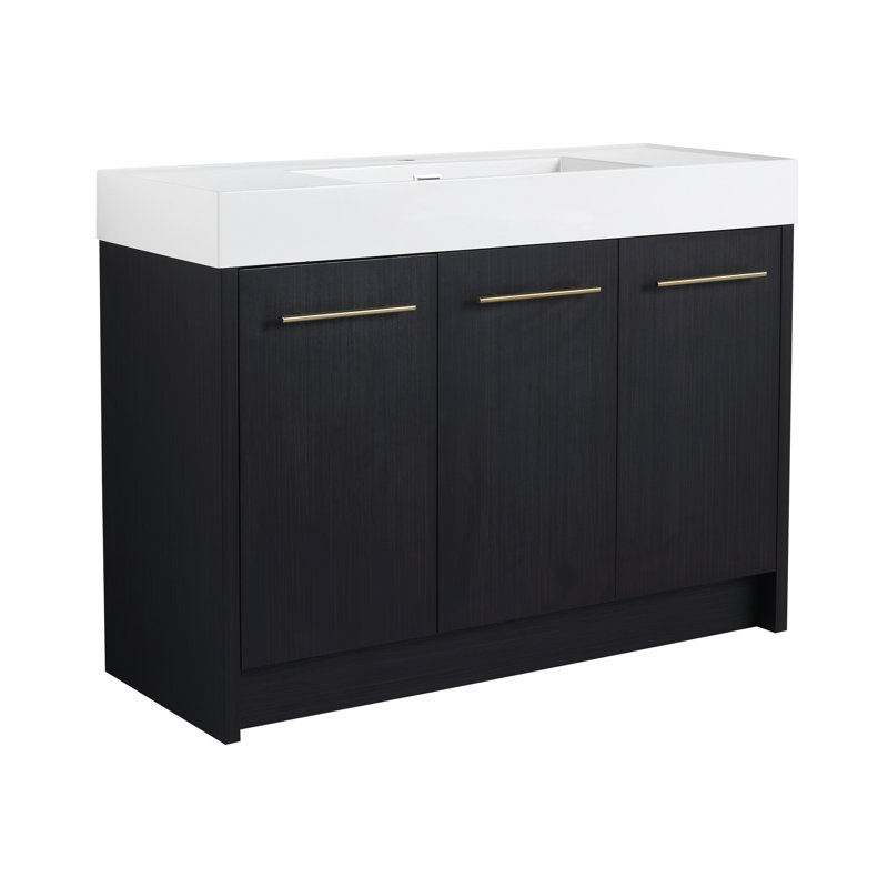 Meuble-lavabo autoportant de 48 po avec lavabo en résine
