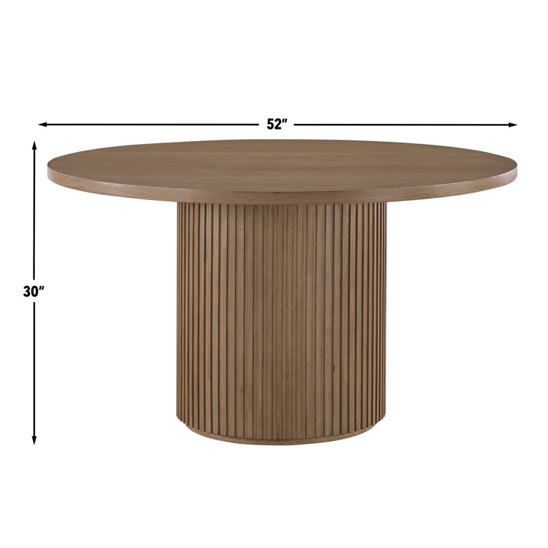 Fiammetta 52'' Round Pedestal Dining Table, Brown, Brown
