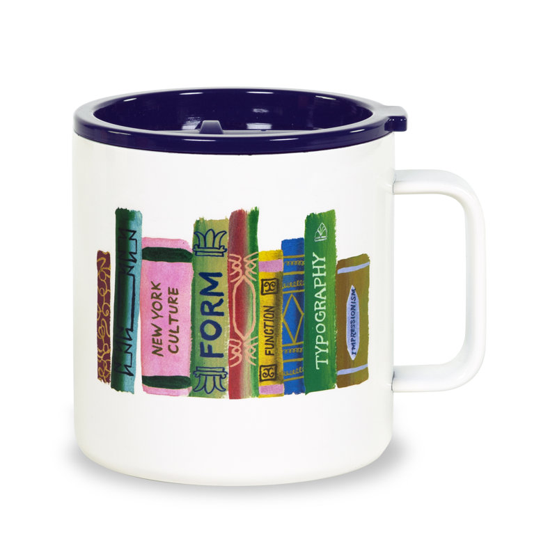 Stainless Steel Coffee Mug, Bookshelf