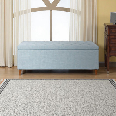 Wayfair Exclusive Light Blue Tufted Upholstered Storage Bench with Quiet-Close Seat - Entryway & Bedroom Organizer