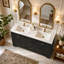 Meuble-lavabo de salle de bain classique français avec lavabo intégré et rangement-306892394