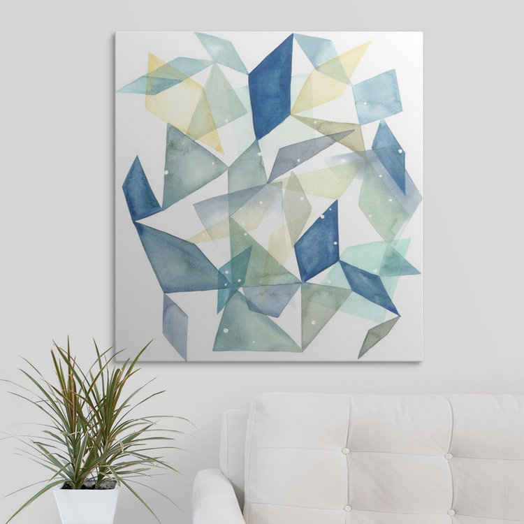 « ii », reproduction d’impression dépilée Geometric Jewel Abstract, H 48 po x l 45 po x P 1,5 po, Toile