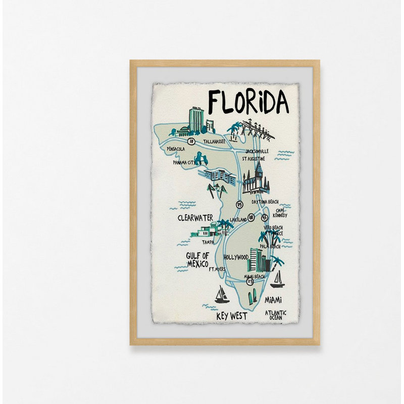 Repères en Floride - impression encadrée, H 36 po x l 24 po x P 1,5 po