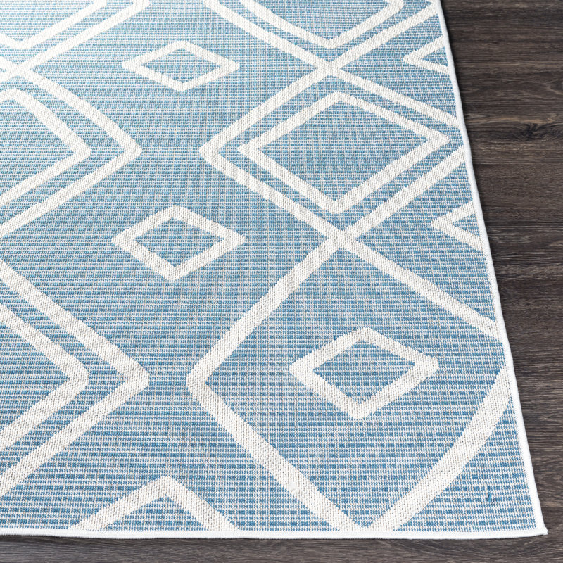 Woodacre Geometric Indoor / Outdoor Rug, Rectangle 6'7" x 9'