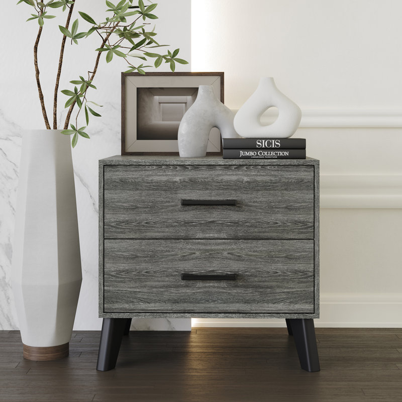 Jeweldine 21.65'' W Nightstand, Dark Gray