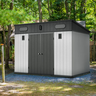 10 ft. W x 7 ft. D Resin Plastic Lean-To Storage Shed