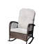 Fauteuil d'extérieur avec coussin moelleux et résistant - Fauteuil à bascule de jardin large en PE pour terrasse et patio
