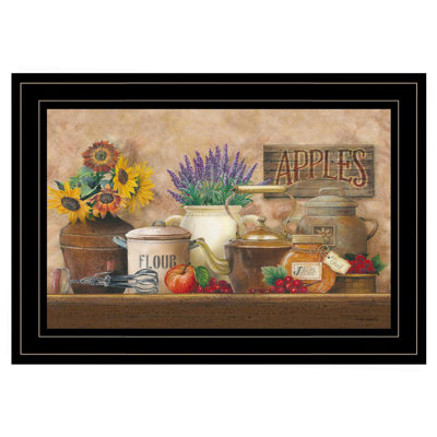 «Antique Kitchen» par Ed Wargo, reproduction encadrée prête à accrocher, cadre noir