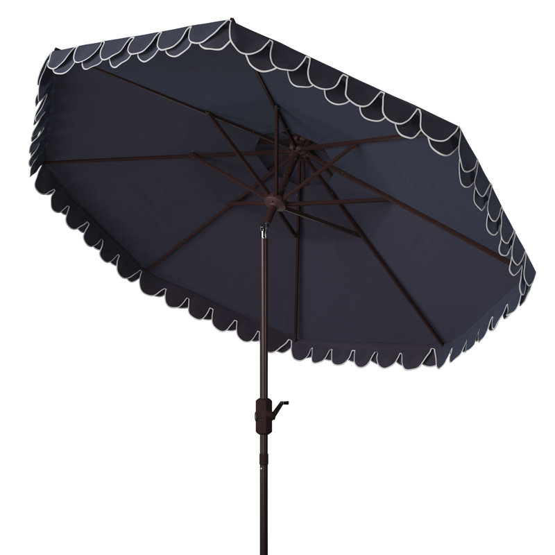 Outdoor Roslyn Crank Outdoor Umbrella, Blue/White