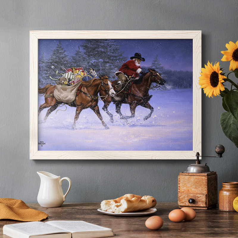 Ruée de Noël, H 22 po x l 32 po x P 1,5 po, Blanc