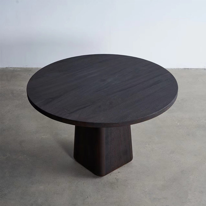 Table de salle à manger moderne et simple en bois massif, H 29,5 po x L 47,2 po x l 47,2 po