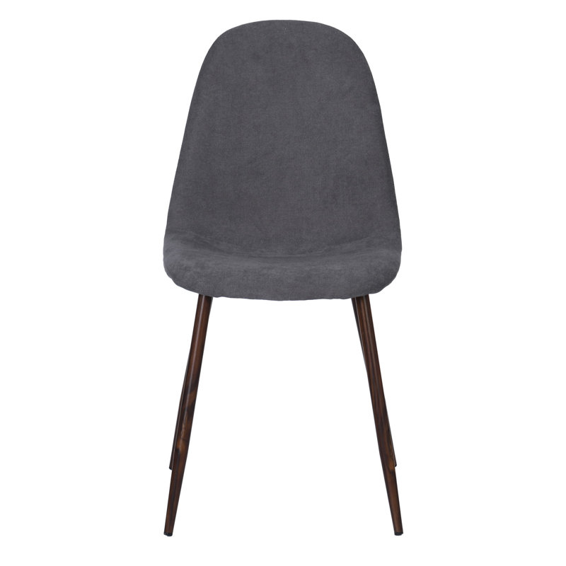 Chaises d'appoint rembourrées Delfinia, Tissu en ratine gris, Noir